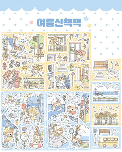 [DC214] NEW Danchoo 'Summer Walk' Sticker Pack (Single/Pack) -Danchoo_DC214 - Pack_korean_sticker_stationery