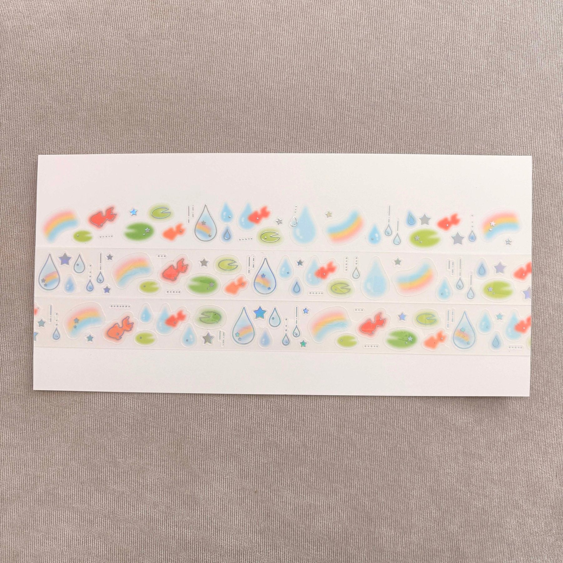 [DC215] NEW Danchoo 'Goldfish, Rainbow, and Raindrop' Kisscut Masking Tape -Danchoo__korean_sticker_stationery