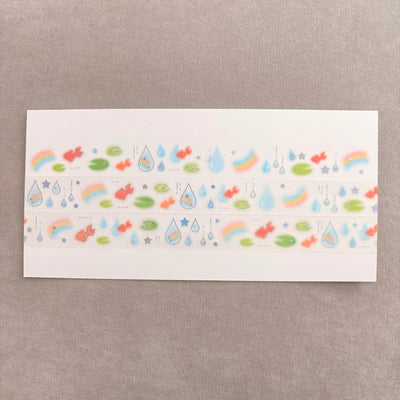 [DC215] NEW Danchoo 'Goldfish, Rainbow, and Raindrop' Kisscut Masking Tape -Danchoo__korean_sticker_stationery