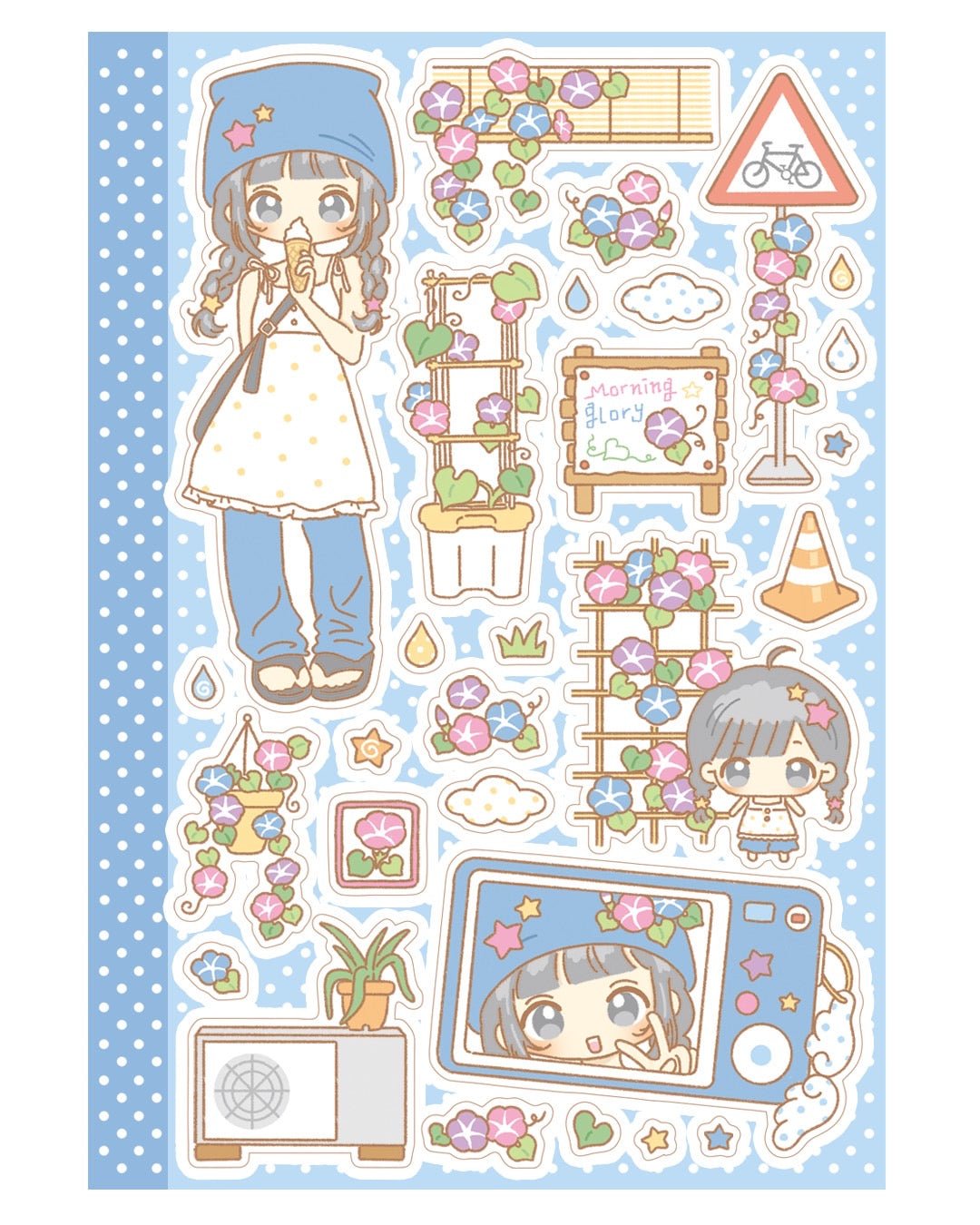 [DC221] NEW Danchoo 'August Morning Glory/Summer Morning Glory' Sticker Sheets (options) -Danchoo_DC221S2- Summer Morning Glory (Girl)_korean_sticker_stationery