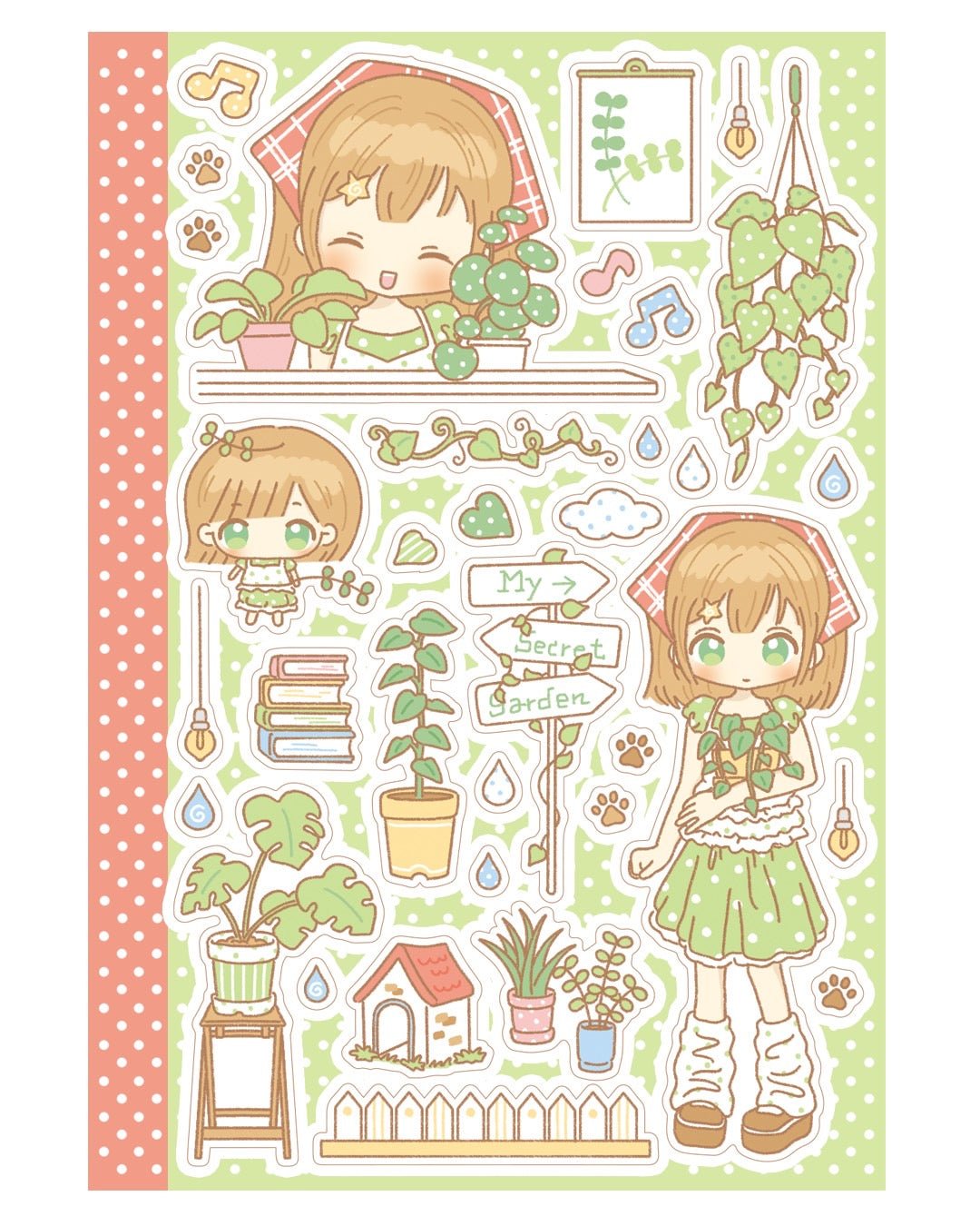 [DC222] NEW Danchoo 'Planters Everywhere/My Secret Garden' Sticker Sheets (options) -Danchoo_DC222S2- My Secret Garden (Girl)_korean_sticker_stationery