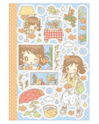 [DC223] NEW Danchoo 'Bubble Bubble Goldfish/Goldfish Mood' Sticker Sheets (options) -Danchoo_DC223S2- Goldfish Mood (Girl)_korean_sticker_stationery