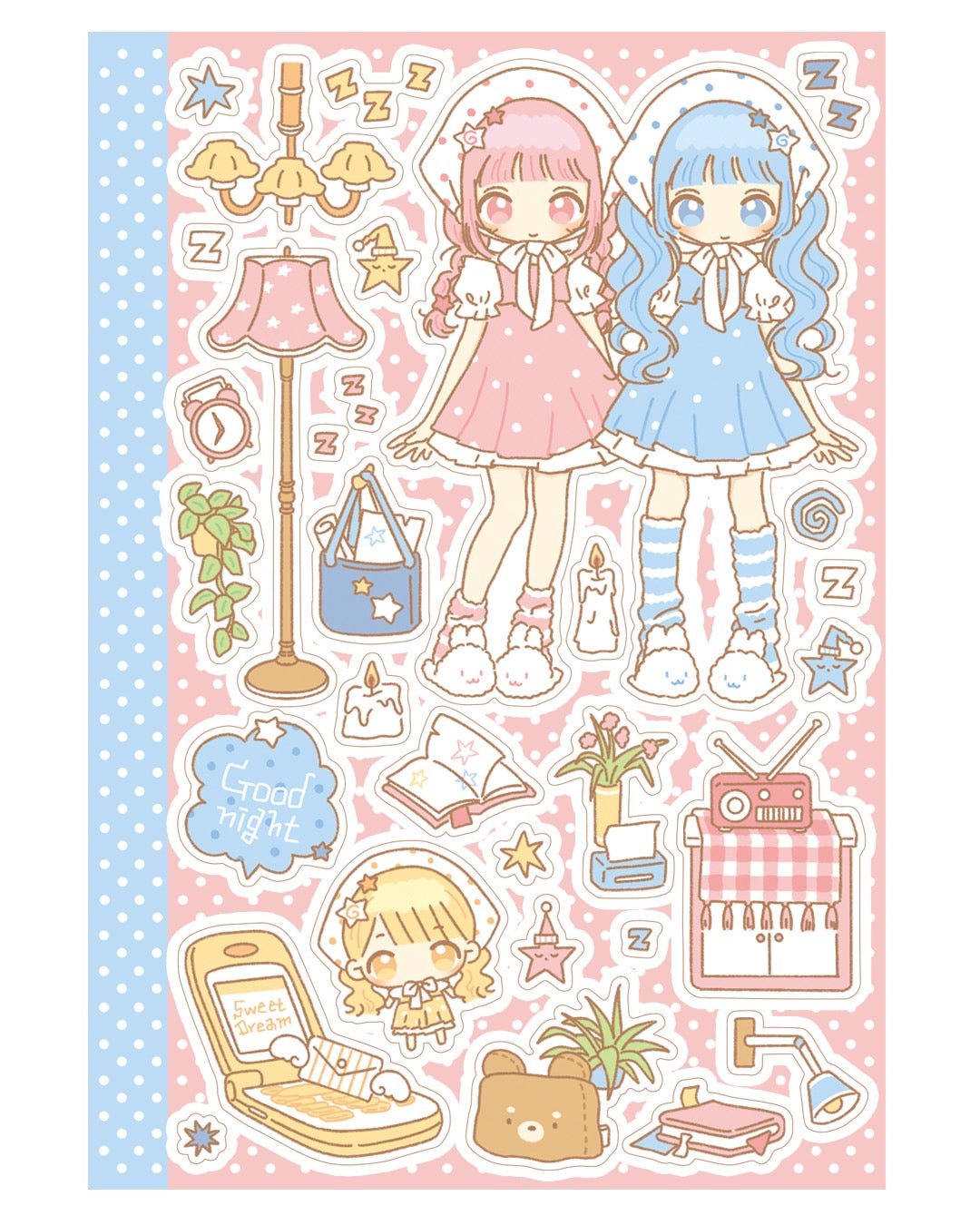 [DC224] NEW Danchoo 'Sweet Dream/Goodnight' Sticker Sheets (options) -Danchoo_DC223S2- Goodnight (Girl)_korean_sticker_stationery