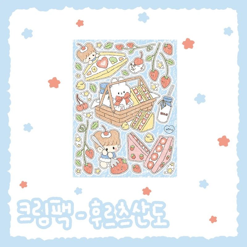 [DC75] Danchoo Cream Sticker Pack (Pack/Singles) - Danchoo_DC75S4 - Fruits Sando_korean_sticker_stationery