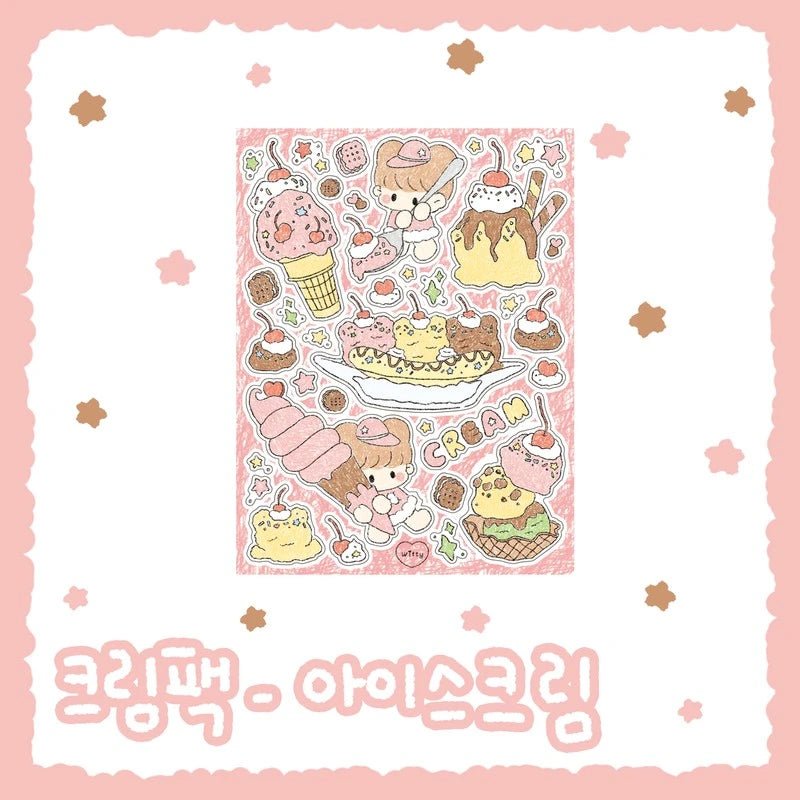 [DC75] Danchoo Cream Sticker Pack (Pack/Singles) - Danchoo_DC75S3 - Icecream_korean_sticker_stationery