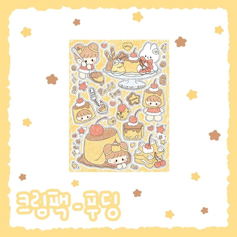 [DC75] Danchoo Cream Sticker Pack (Pack/Singles) - Danchoo_DC75S1 - Pudding_korean_sticker_stationery
