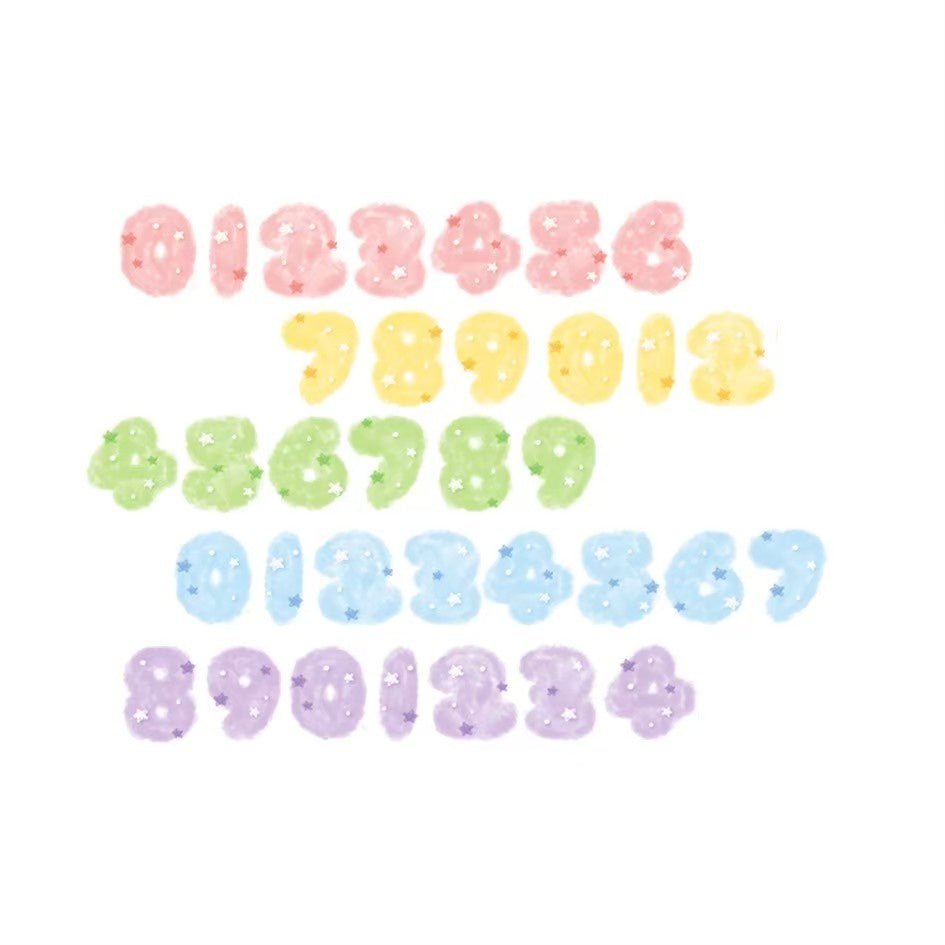 [DC90] Cotton Candy Cloud Number Kisscut Masking Tape (options) - Danchoo_DC90 - Pack_korean_sticker_stationery
