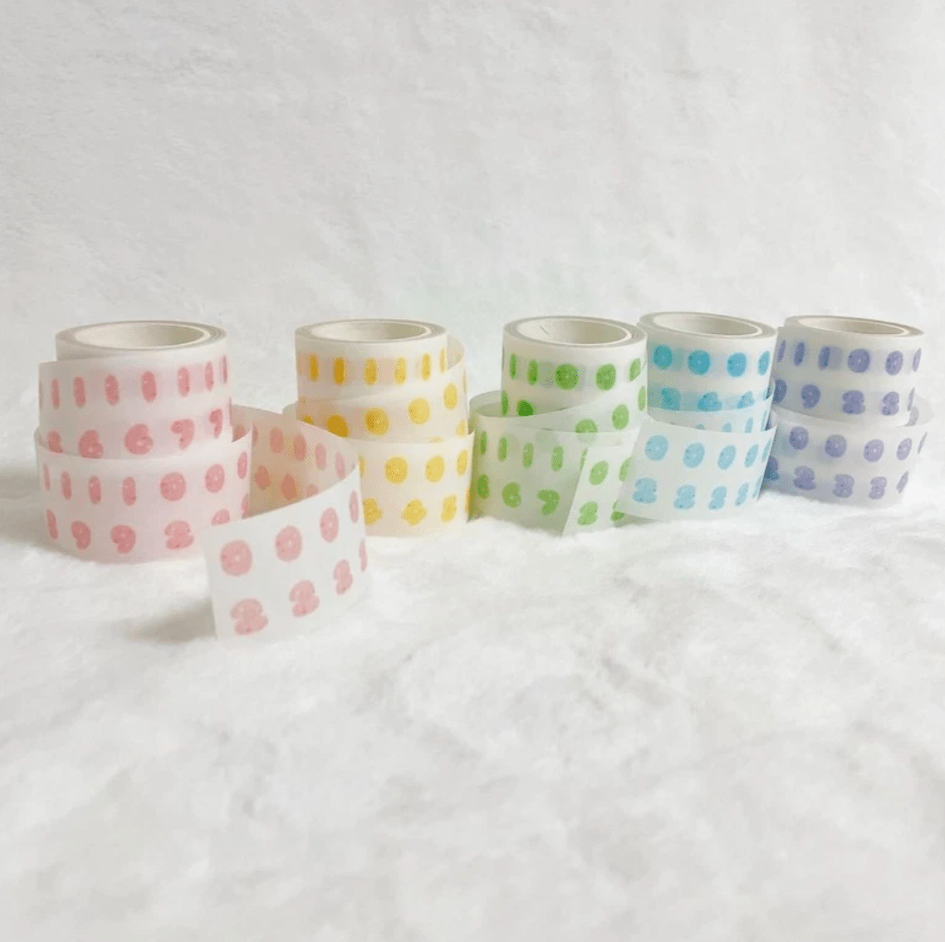 [DC90] Cotton Candy Cloud Number Kisscut Masking Tape (options) - Danchoo_DC90 - Pack_korean_sticker_stationery