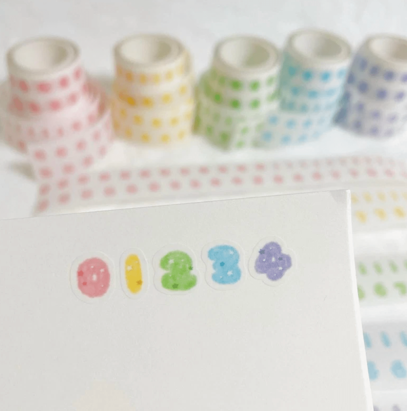 [DC90] Cotton Candy Cloud Number Kisscut Masking Tape (options) - Danchoo_DC90 - Pack_korean_sticker_stationery