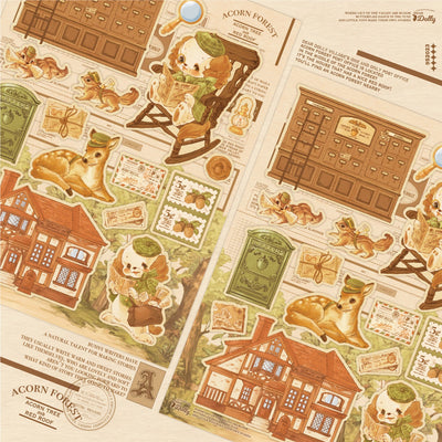 [DD13] Dear Dolly Acorn Forest Post Office Sticker Sheet - Dear Dolly__korean_sticker_stationery