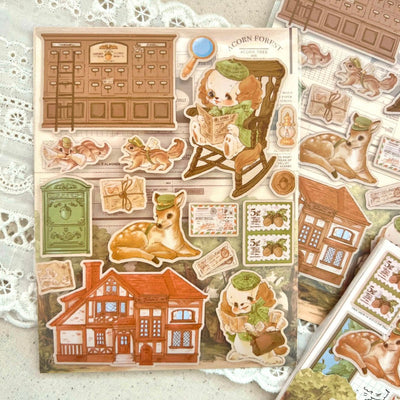 [DD13] Dear Dolly Acorn Forest Post Office Sticker Sheet - Dear Dolly__korean_sticker_stationery