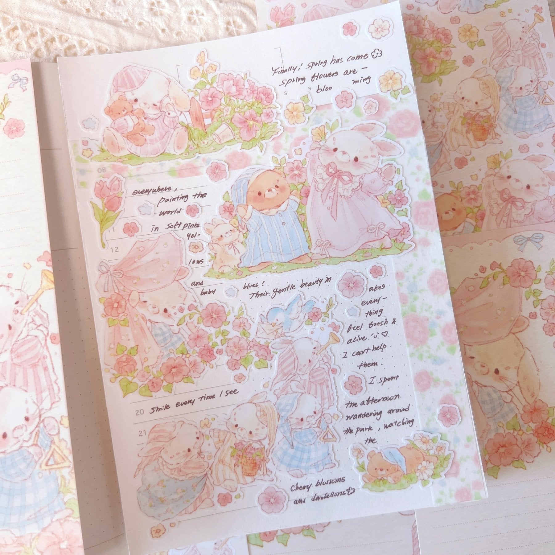 [DD34] Dear Dolly 'Whisper of the Spring' Sticker All - in - One Pack (Pack/Singles) - Dear Dolly_DD34S5 - Sweet Whisper of Spring Breeze_korean_sticker_stationery