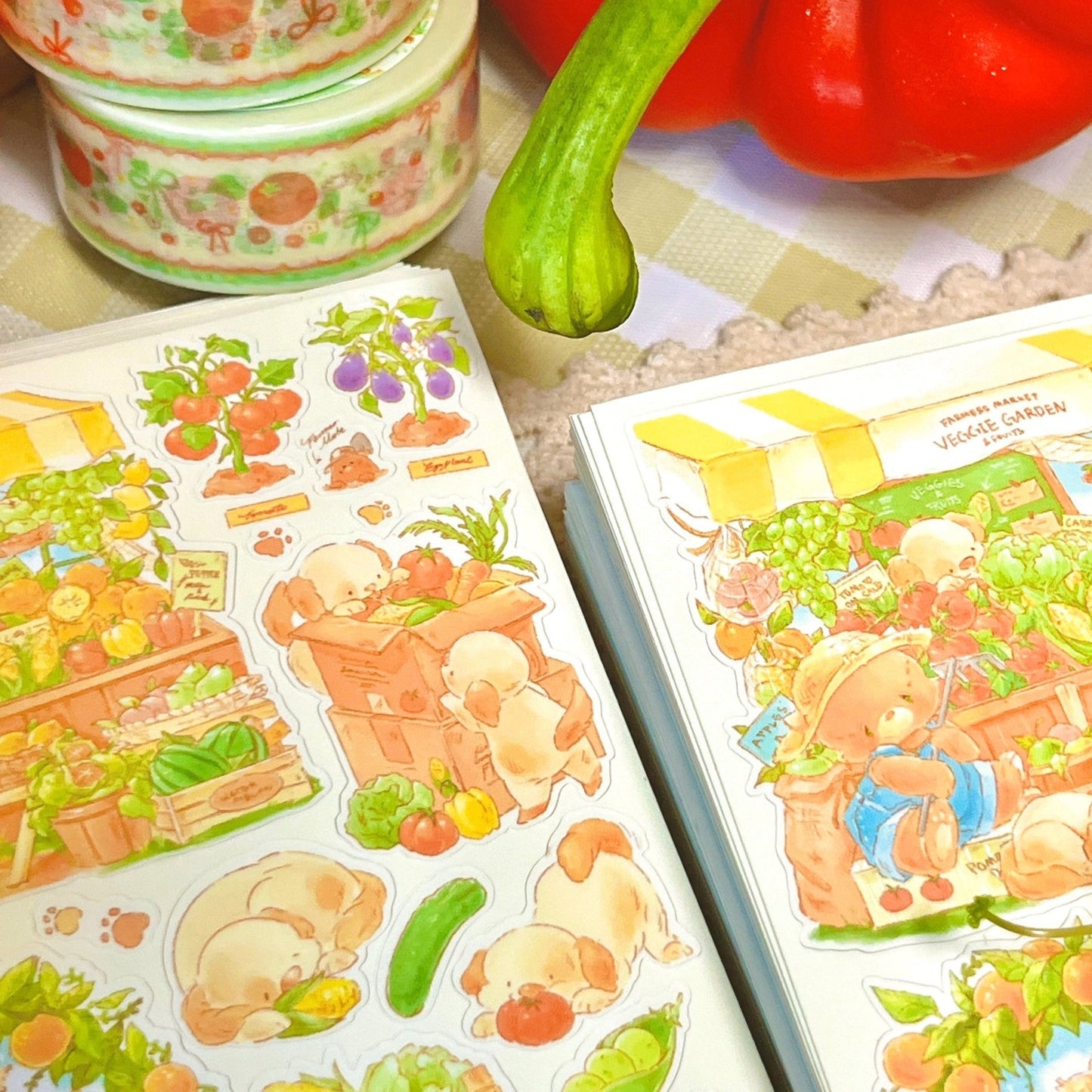 [DD41] Dear Dolly 'Retriever's Summer Garden' Sticker Sheet - Dear Dolly__korean_sticker_stationery