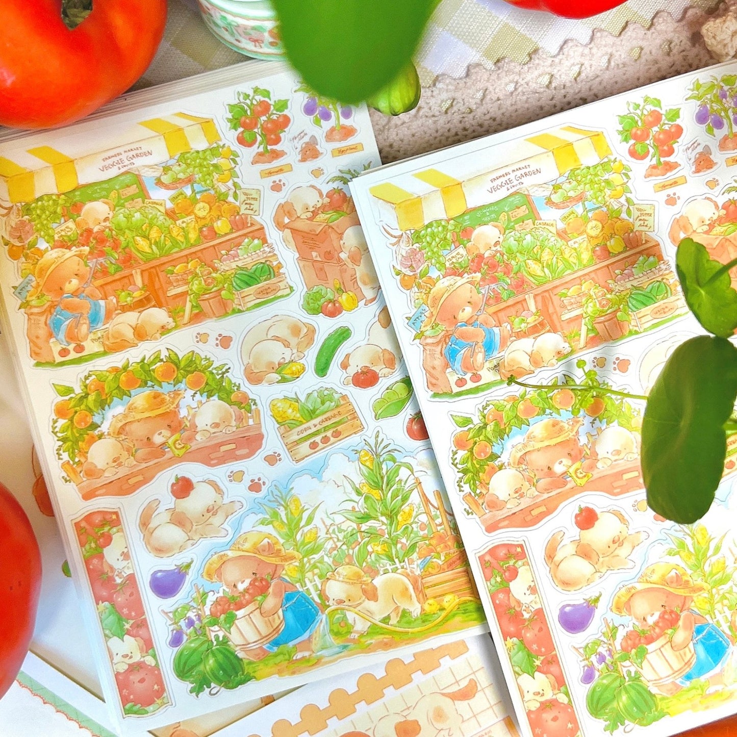 [DD41] Dear Dolly 'Retriever's Summer Garden' Sticker Sheet - Dear Dolly__korean_sticker_stationery