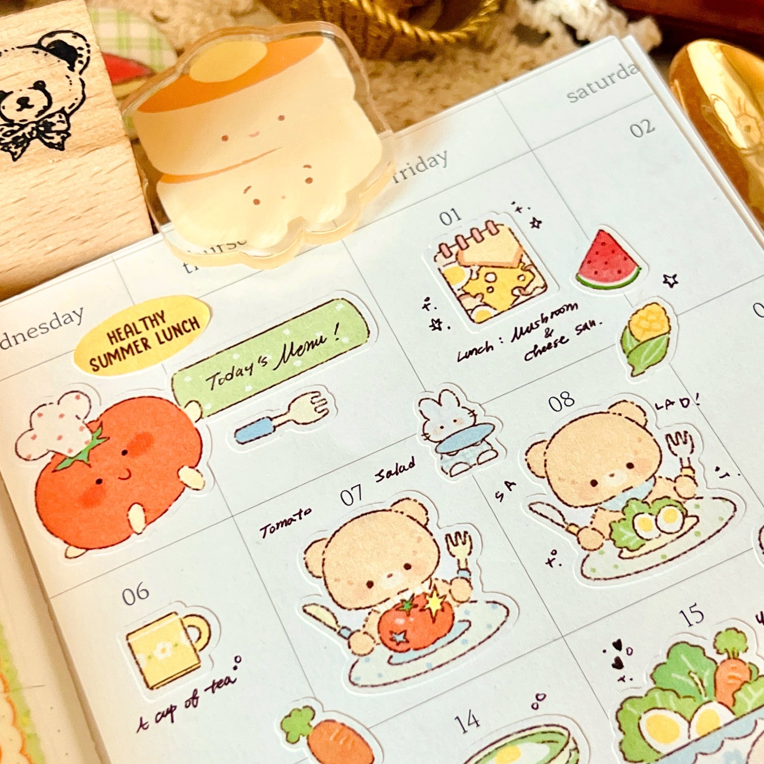 [DD45] Dear Dolly 'Healthy Summer Lunch Time' Sticker Sheet - Dear Dolly__korean_sticker_stationery