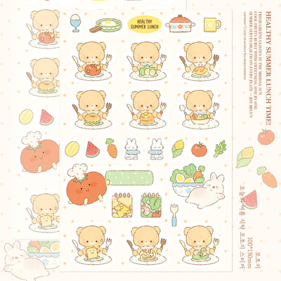 [DD45] Dear Dolly 'Healthy Summer Lunch Time' Sticker Sheet - Dear Dolly__korean_sticker_stationery