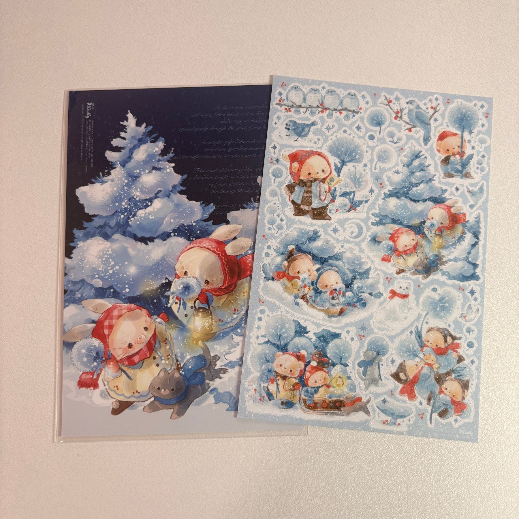 [DD60] Dear Dolly 'New Year Calendar Makers/ A Little Journey to Find Snowflake Flowers' Sticker Sheet - Dear Dolly_DD60S2 - A Little Journey to Find Snowflake Flowers (Glitter)_korean_sticker_stationery