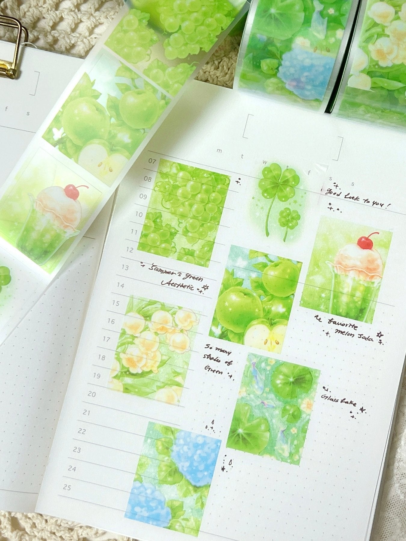 [DD73] NEW RESTOCK Dear Dolly 'Quiet Green Shade of Summer/Sparkling Starlit Tides/Clover Jello' Kisscut (options) -Dear Dolly_DD73S1 - Sparkling Starlit Tides_korean_sticker_stationery