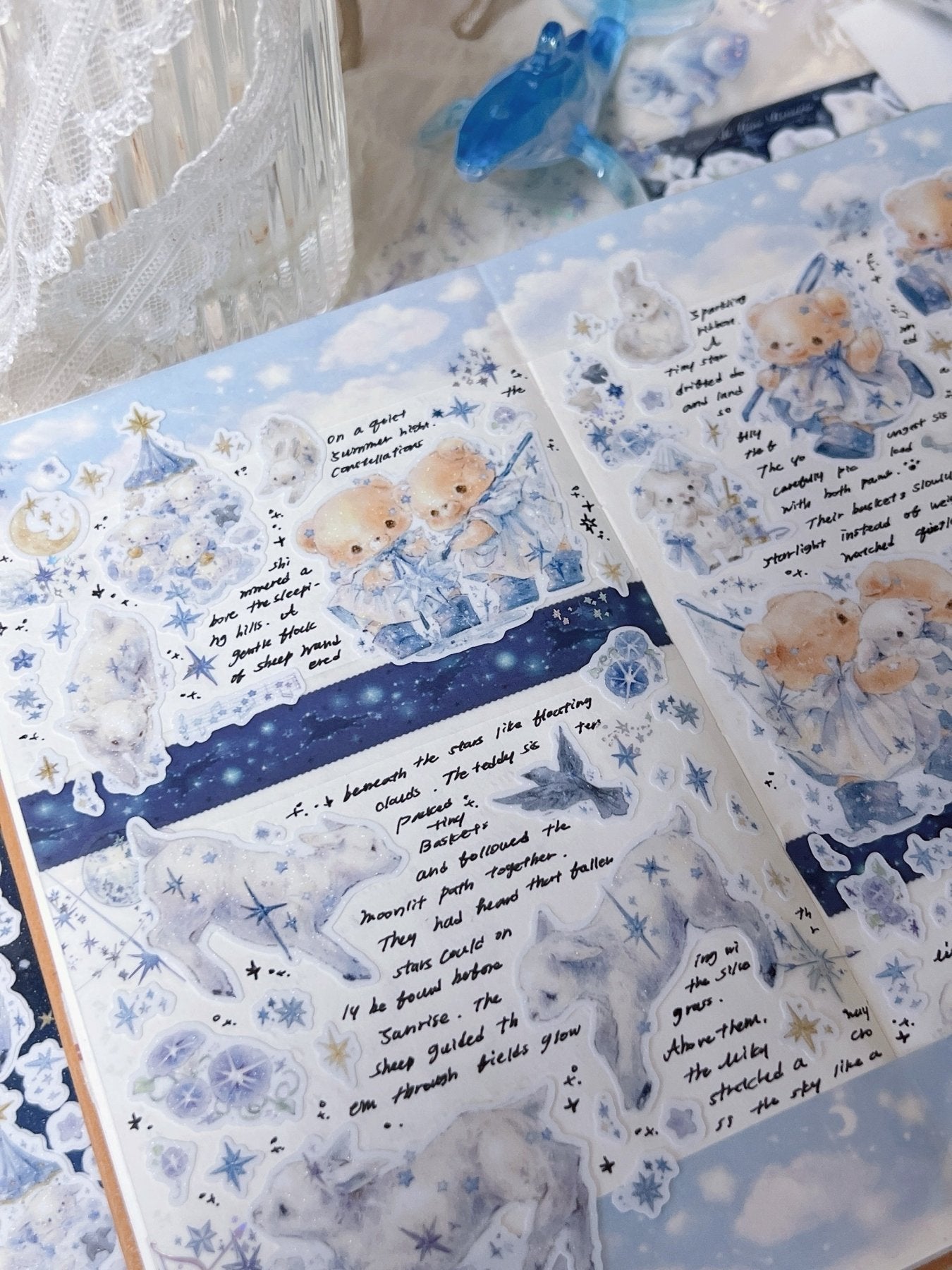 [DD74] NEW Dear Dolly 'Prelude to Summer' Sticker Pack (Singles/Pack) -Dear Dolly_DD74S4 - Green Rain and Black Kitten_korean_sticker_stationery