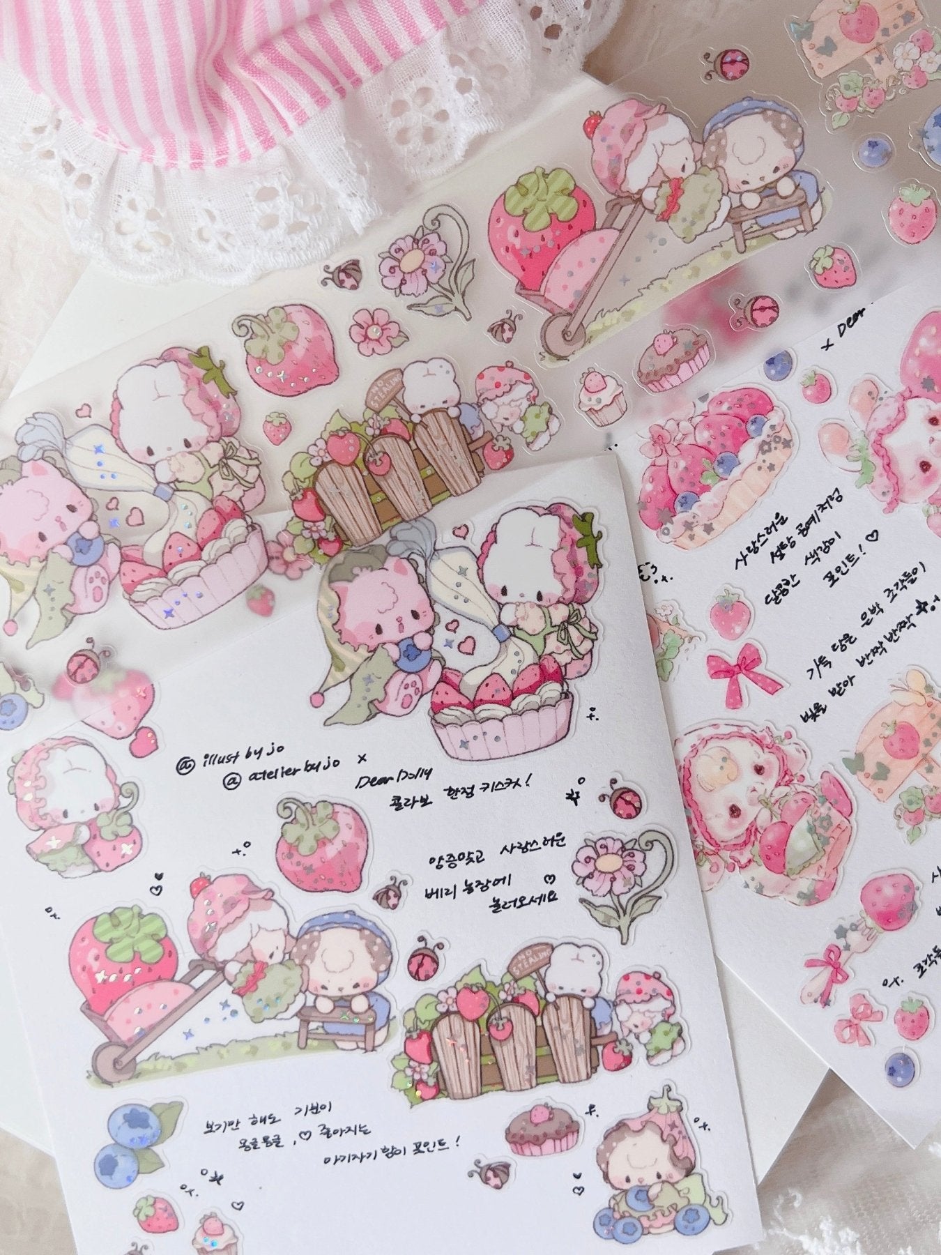 [DD76] NEW Dear Dolly x Atelier by Jo Collaboration 'Berry Patch Picnic' Kisscut Masking Tape -Dear Dolly__korean_sticker_stationery
