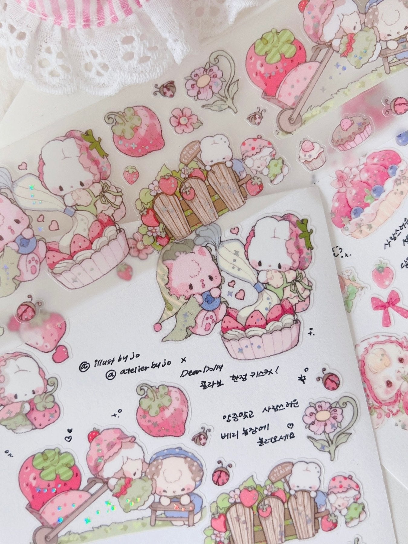 [DD76] NEW Dear Dolly x Atelier by Jo Collaboration 'Berry Patch Picnic' Kisscut Masking Tape -Dear Dolly__korean_sticker_stationery