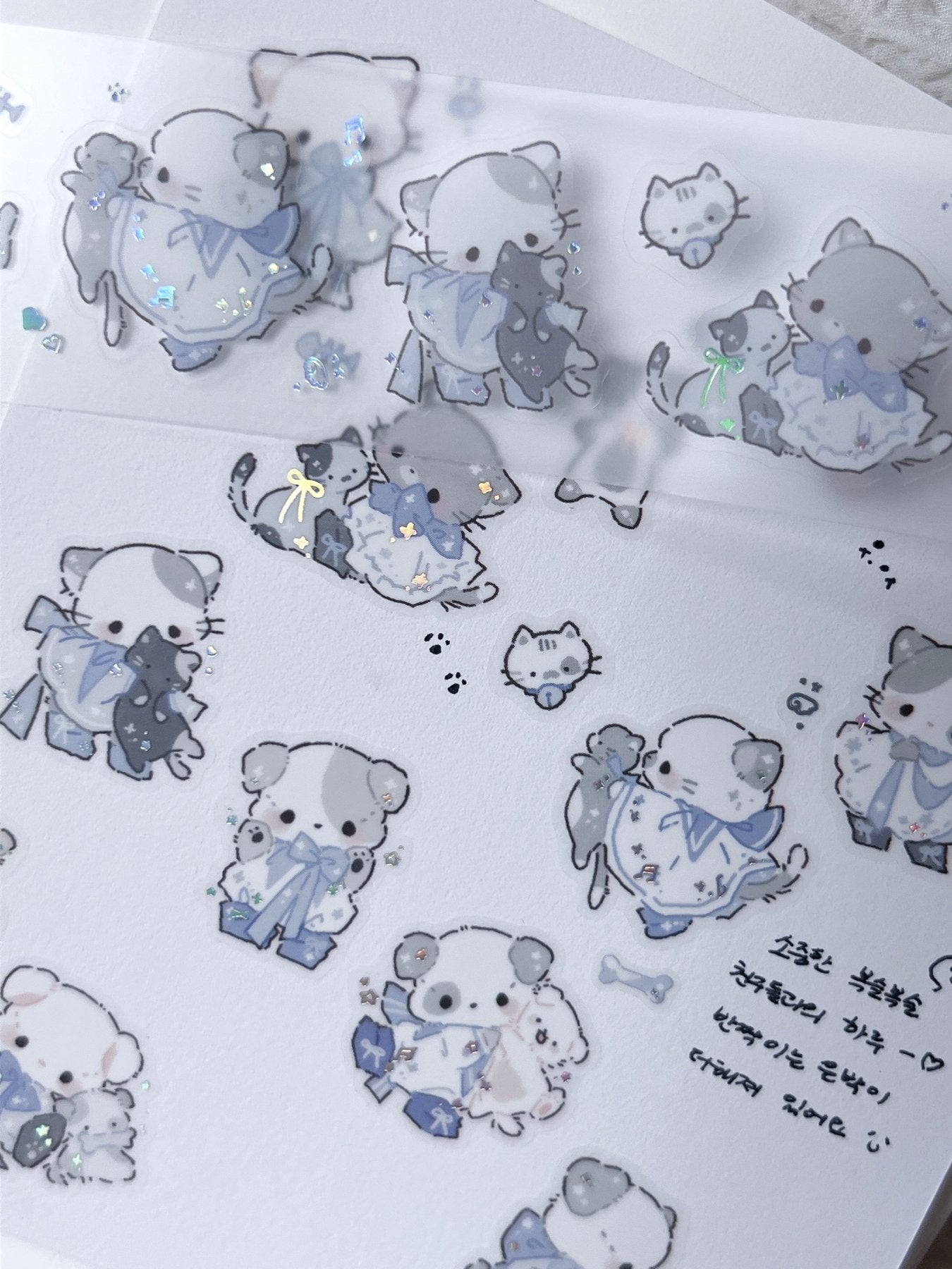 [DD77] NEW Dear Dolly 'Little Puddle Parade/Ribbon Tied Friends' Kisscut Masking Tape (options) -Dear Dolly_DD77S2 - Ribbon Tide Friends_korean_sticker_stationery