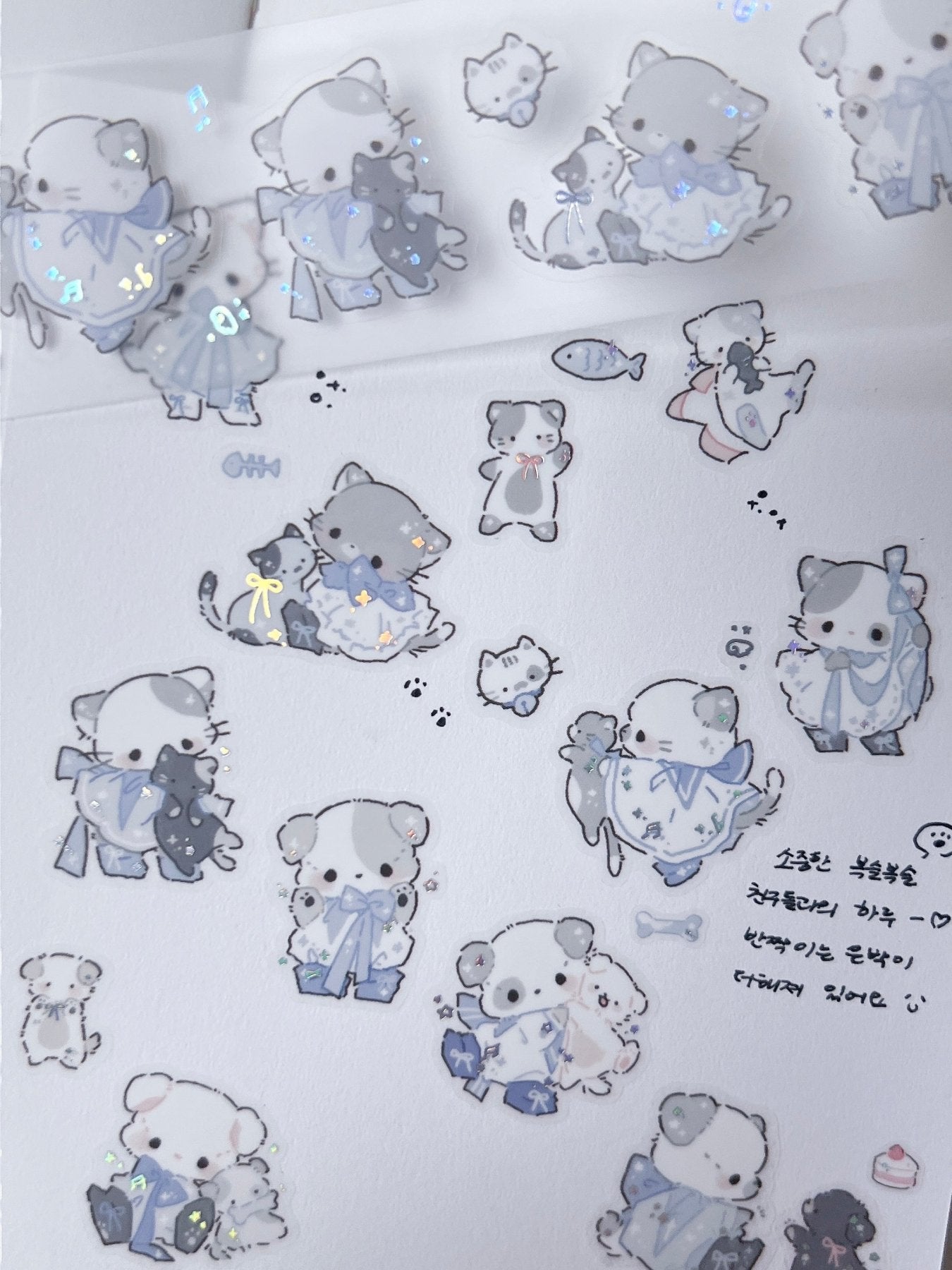 [DD77] NEW Dear Dolly 'Little Puddle Parade/Ribbon Tied Friends' Kisscut Masking Tape (options) -Dear Dolly_DD77S2 - Ribbon Tide Friends_korean_sticker_stationery