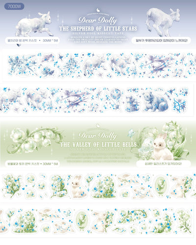 [DD78] NEW Dear Dolly 'The Shepherd of Little Stars/The Valley of Little Bells' Kisscut Masking Tape (options) -Dear Dolly_DD78S1 - The Shepherd of Little Stars_korean_sticker_stationery