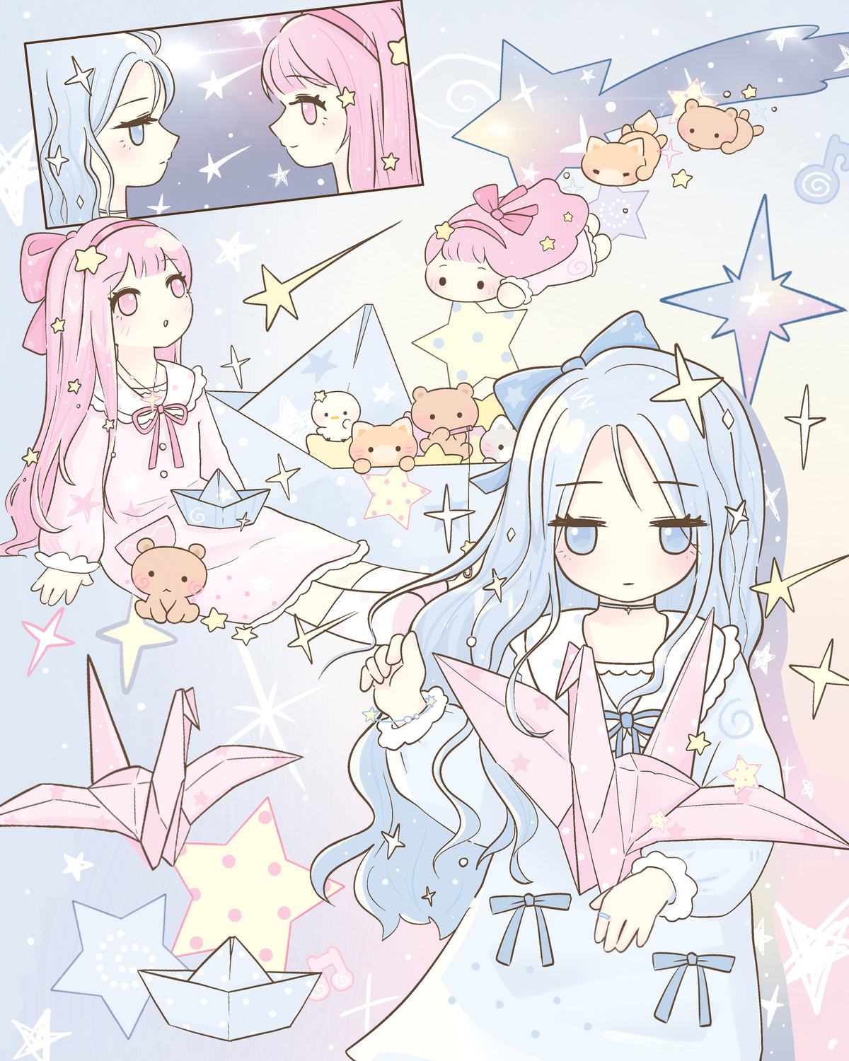 [MB42] NEW Maybean 'Star and Galaxy' Sugar Glitter Sticker Sheet