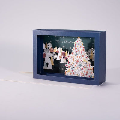 [EA02] EASE Laser Cut Shadow Box Tree Town Christmas Card - EASE__korean_sticker_stationery