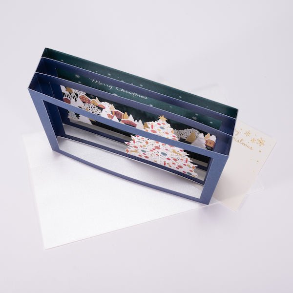 [EA02] EASE Laser Cut Shadow Box Tree Town Christmas Card - EASE__korean_sticker_stationery