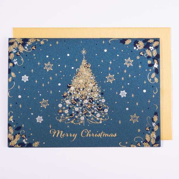 [EA07] EASE Christmas Blue Gold Christmas Tree - EASE__korean_sticker_stationery