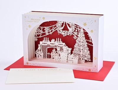 [EA09] EASE Laser Cut Shadow Box Christmas Living Room Card - EASE__korean_sticker_stationery