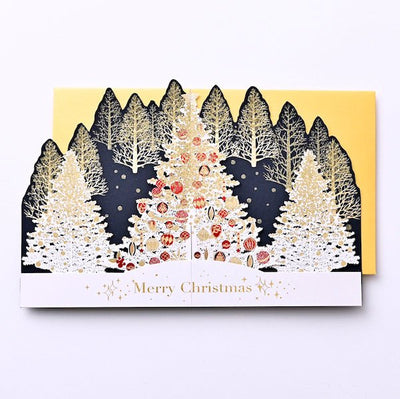 [EA14] EASE Laser Cut White Christmas Forest Park Card - EASE__korean_sticker_stationery