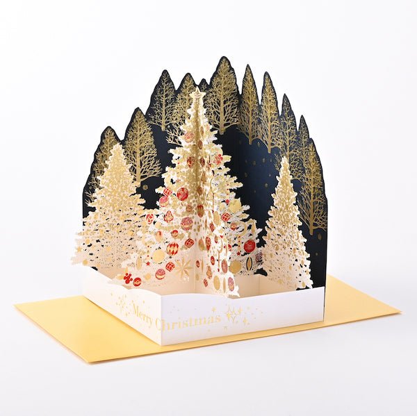[EA14] EASE Laser Cut White Christmas Forest Park Card - EASE__korean_sticker_stationery
