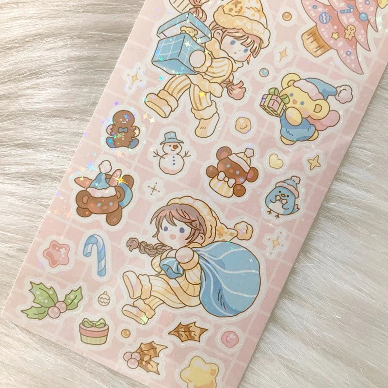 [CM03] Childhood Memories Santa's Fairies Twinkle Holographic Sticker Sheet