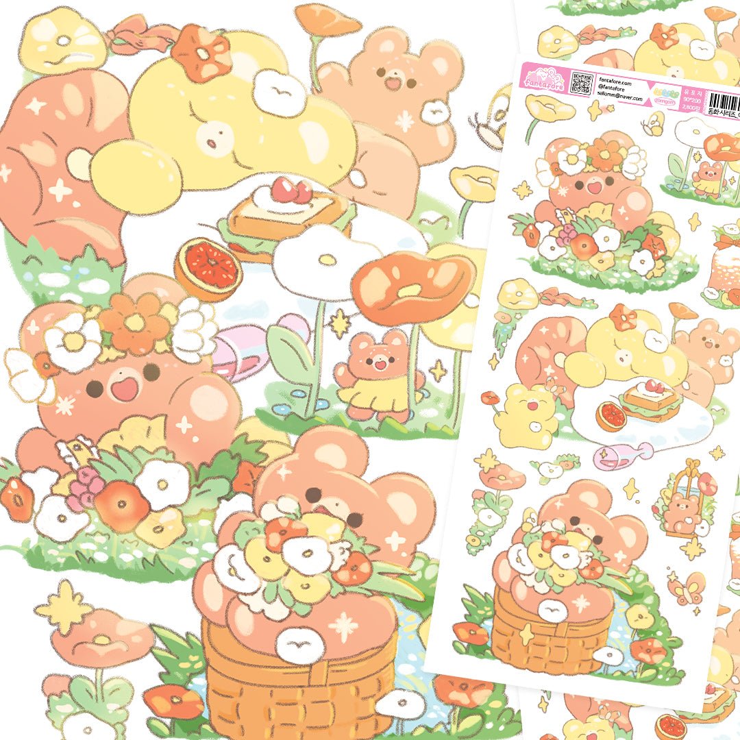 [FT02] Fantafore Welcome Spring Sticker Pack (Single/Pack) - Fantafore_FT02S3 - Warm Spring (Orange)_korean_sticker_stationery