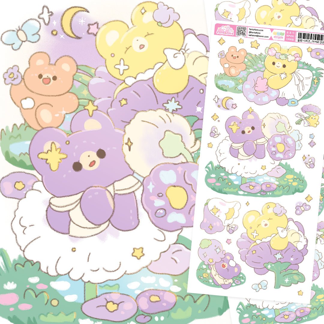 [FT02] Fantafore Welcome Spring Sticker Pack (Single/Pack) - Fantafore_FT02S1 - Calm Spring (Purple)_korean_sticker_stationery