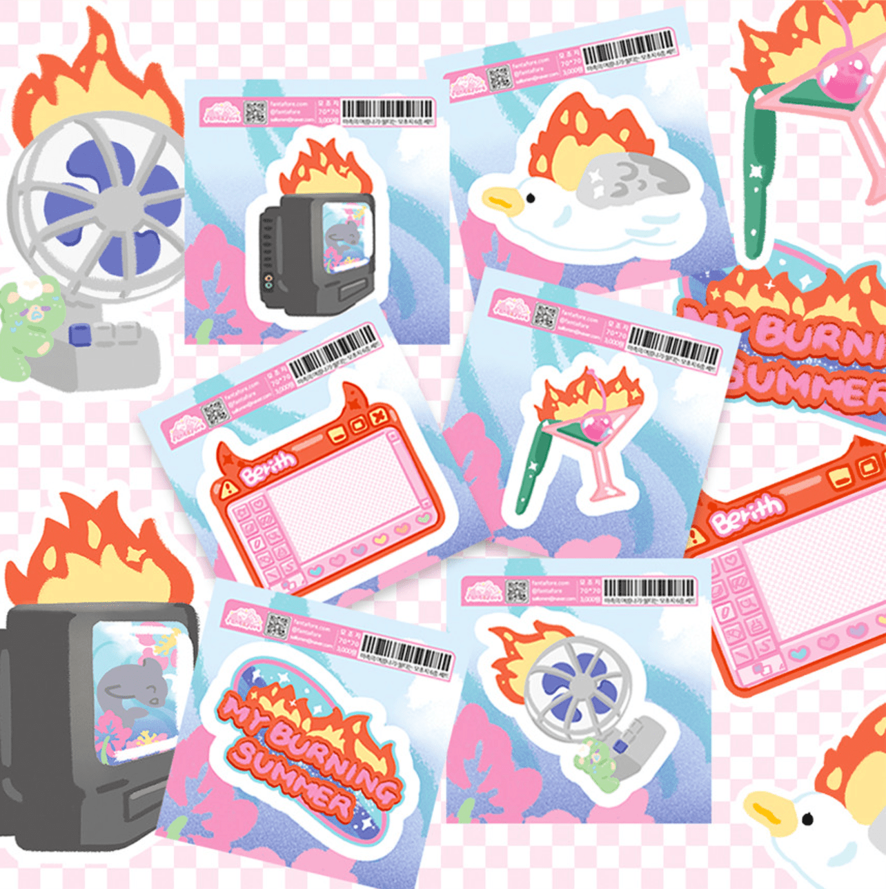 [FT23] Fantafore Devil Girl's Summer Survival Sticker Pack (Single/Pack) - Fantafore_FT23S4 - Memo Stickers (12)_korean_sticker_stationery