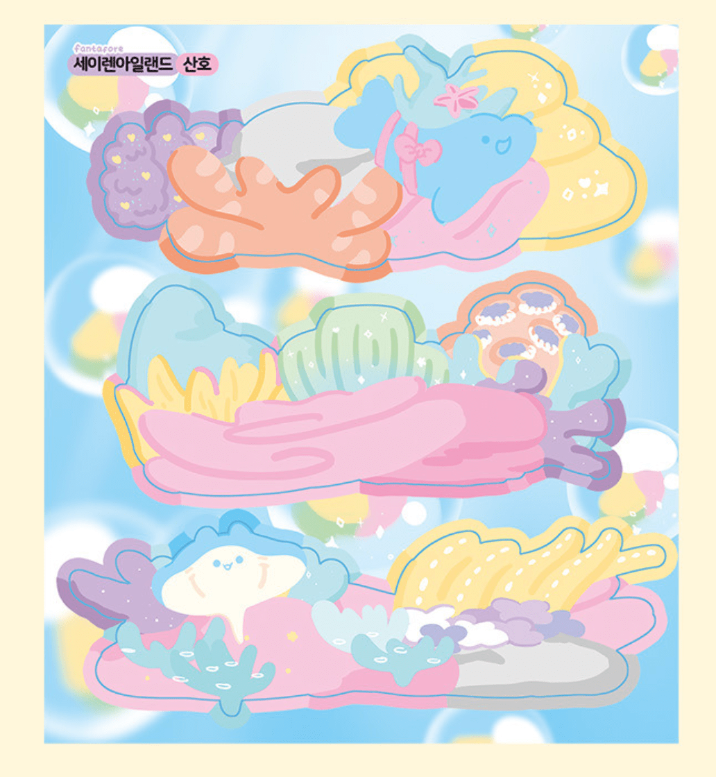 [FT28] Fantafore Siren and Jellyfish Sticker Pack (Single/Pack) - Fantafore_FT28S3 - Corals (2)_korean_sticker_stationery