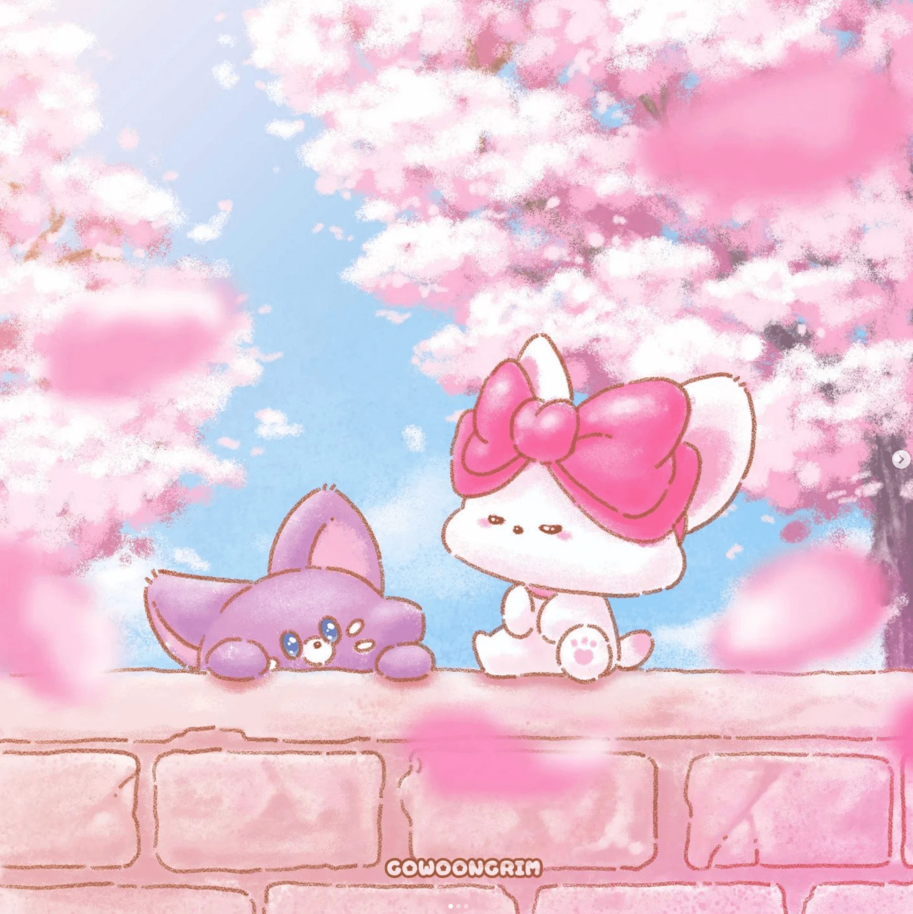 [GO03] Gowoongrim Postcard (options) - Gowoongrim_GO03S2 - Sakura Falls_korean_sticker_stationery