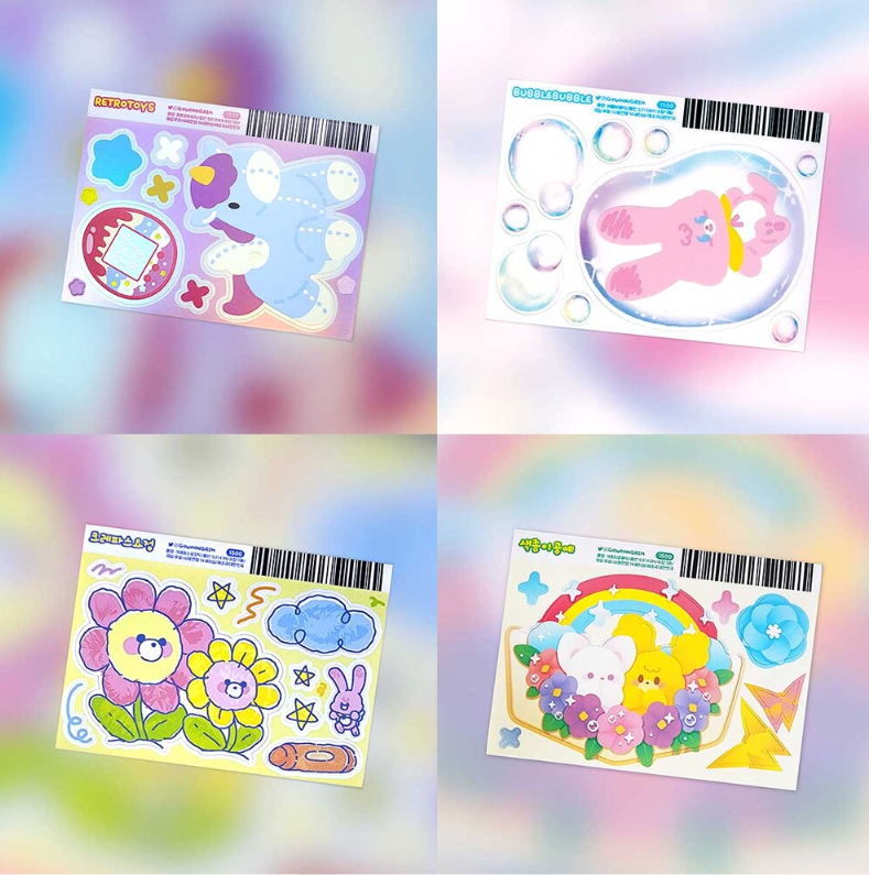 [GO04] Gowoongrim Childhood Stickers (options) - Gowoongrim_GO04S3 - Crayon Set (2)_korean_sticker_stationery