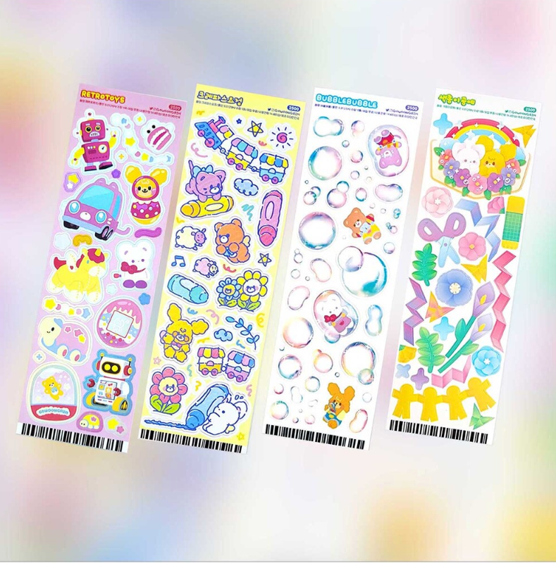 [GO04] Gowoongrim Childhood Stickers (options) - Gowoongrim_GO04S3 - Crayon Set (2)_korean_sticker_stationery