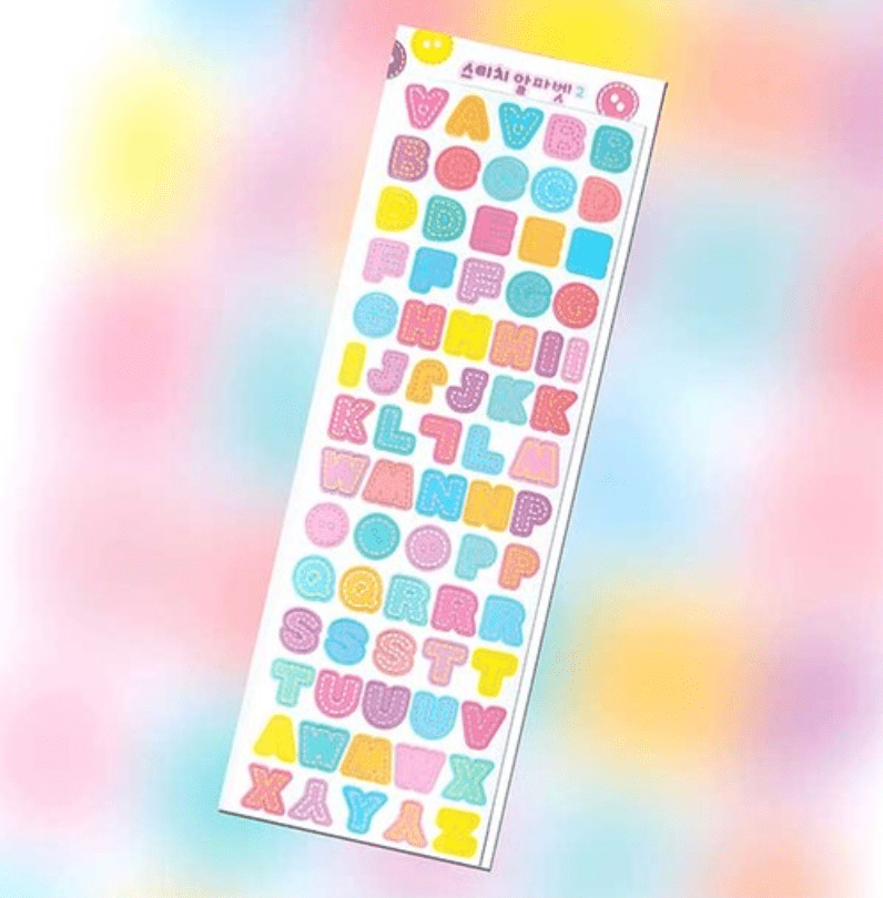 [GO16] Gowoongrim Stitch Sticker Sheets (options) - Gowoongrim_GO16S1 - Stitch Alphabet 1 (Vibrant)_korean_sticker_stationery