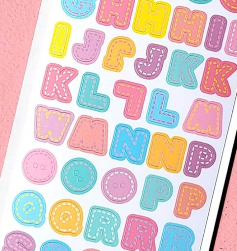 [GO16] Gowoongrim Stitch Sticker Sheets (options) - Gowoongrim_GO16S1 - Stitch Alphabet 1 (Vibrant)_korean_sticker_stationery