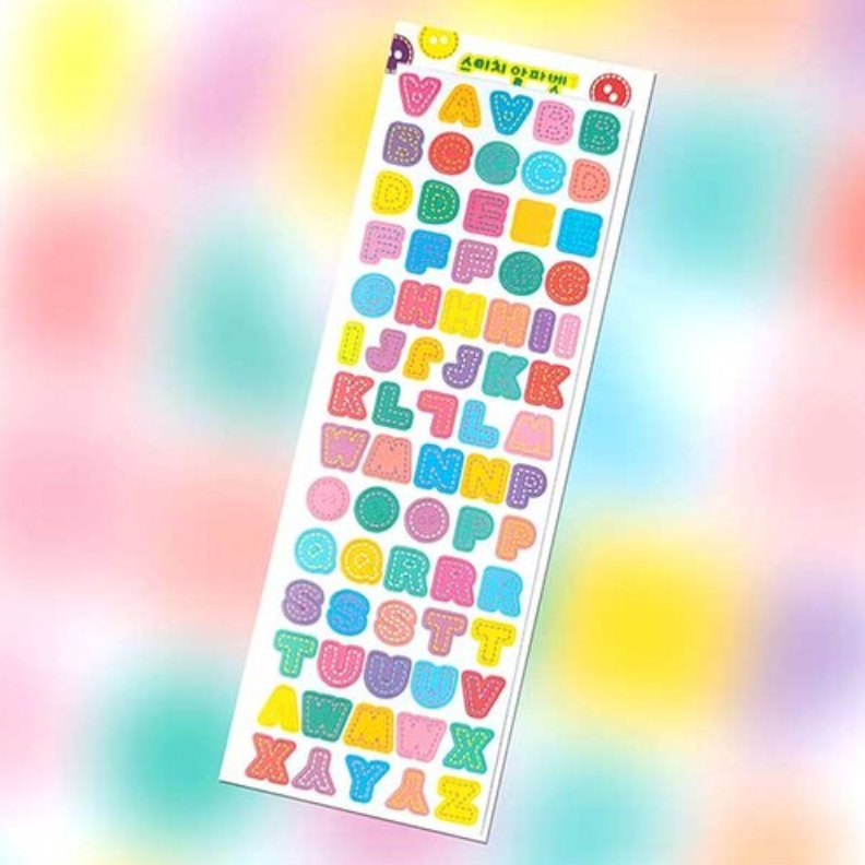 [GO16] Gowoongrim Stitch Sticker Sheets (options) - Gowoongrim_GO16S1 - Stitch Alphabet 1 (Vibrant)_korean_sticker_stationery