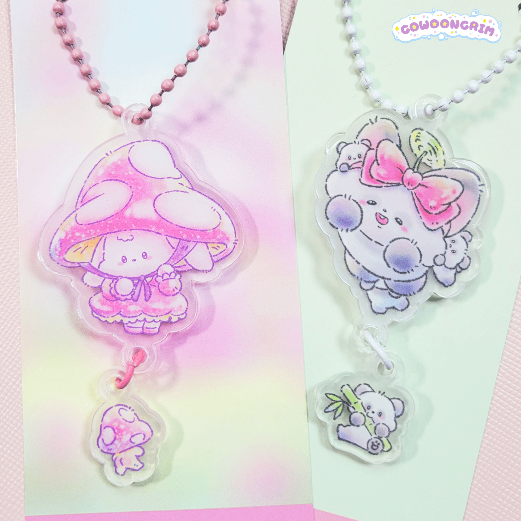 [GO19] Gowoongrim Fairy Acrylic Keyring (Mushroom/Panda) - Gowoongrim_GO19S1 - Mushroom Fairy_korean_sticker_stationery