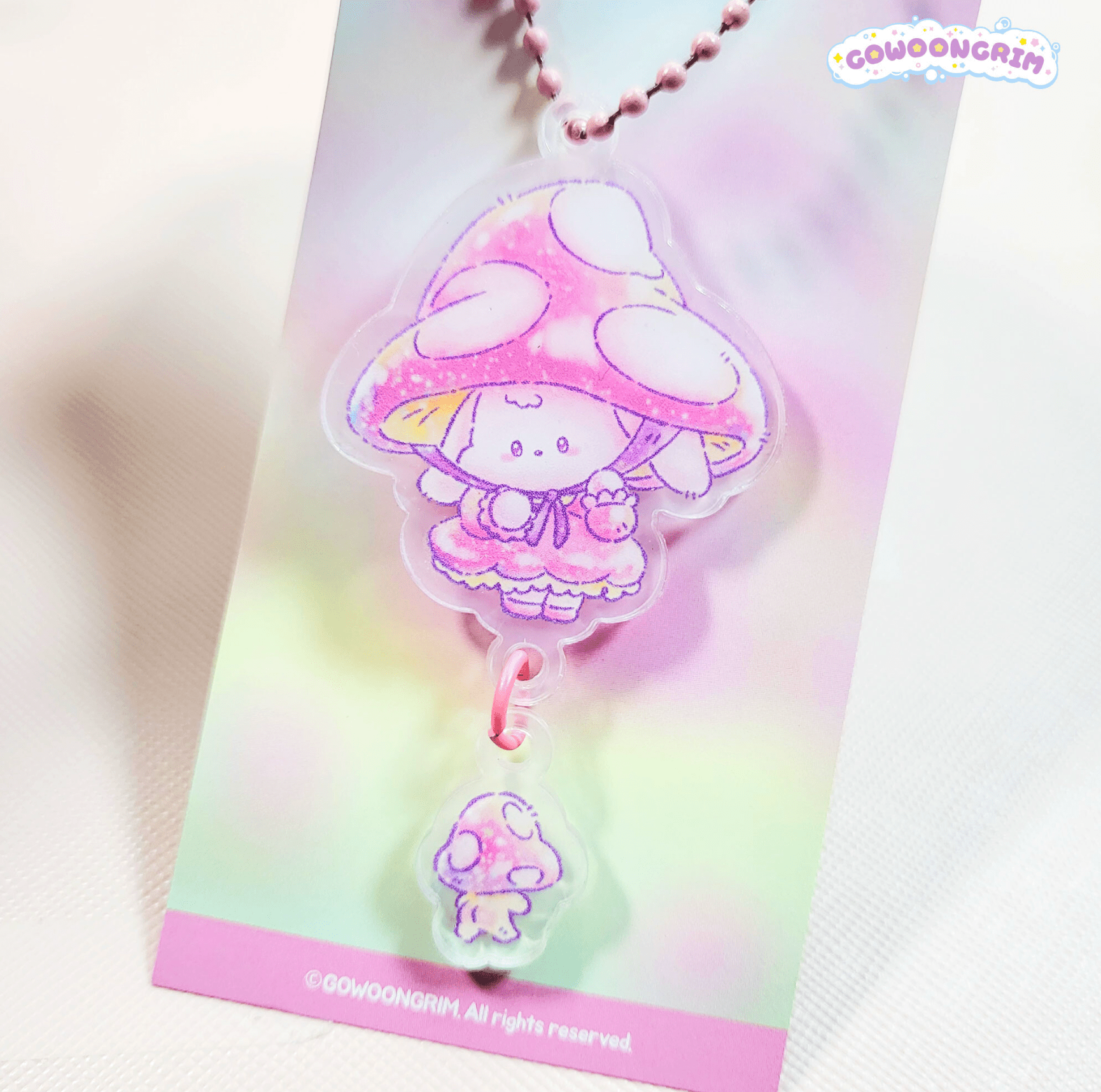 [GO19] Gowoongrim Fairy Acrylic Keyring (Mushroom/Panda) - Gowoongrim_GO19S1 - Mushroom Fairy_korean_sticker_stationery