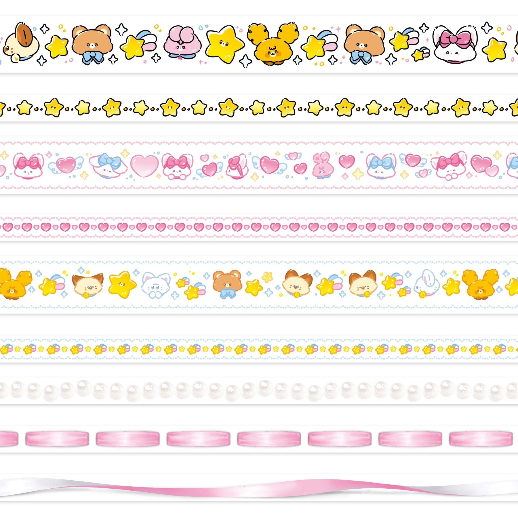 [GO38] Gowoongrim Clear Masking Tape Set (options) - Gowoongrim_GO38S1 - Waggle Waggle Stardust Set_korean_sticker_stationery