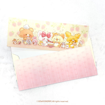 [GO48] Gowoongrim Strawberry Cake Party Postcard/Envelope Set - Gowoongrim__korean_sticker_stationery